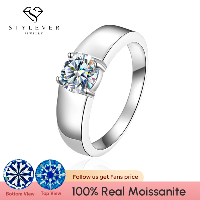 Stylever Luxury 1ct D Color Brilliant Moissatine Diamond Minimalism Rings for Men Real 925 Sterling Silver Wedding Fine Jewelry
Stylever Luxury 1ct D Color Brilliant Moissatine Diamond Minimalism Rings for Men Real 925 Sterling Silver Wedding Fine Jewelry