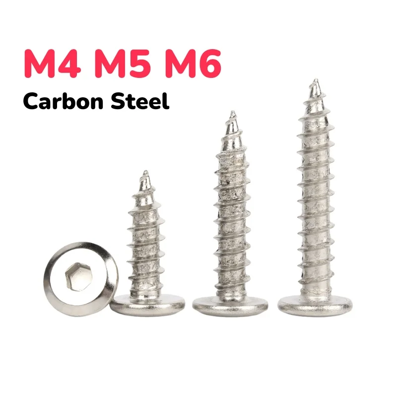 Nickel-plated Carbon Steel M4 M5 M6 Allen Hexagon Hex Socket Large Flat Self Tapping Screws Wood Screw
Nickel-plated Carbon Steel M4 M5 M6 Allen Hexagon Hex Socket Large Flat Self Tapping Screws Wood Screw