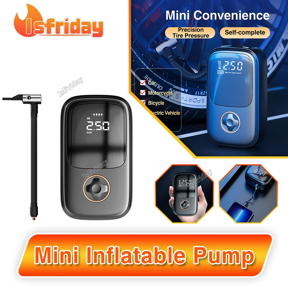Car Air Compressor Mini Wireless Portable Tire Inflator Rechargeable Electric Inflator Pump for Motorcycle Bicycle Tyre Balls
Car Air Compressor Mini Wireless Portable Tire Inflator Rechargeable Electric Inflator Pump for Motorcycle Bicycle Tyre Balls