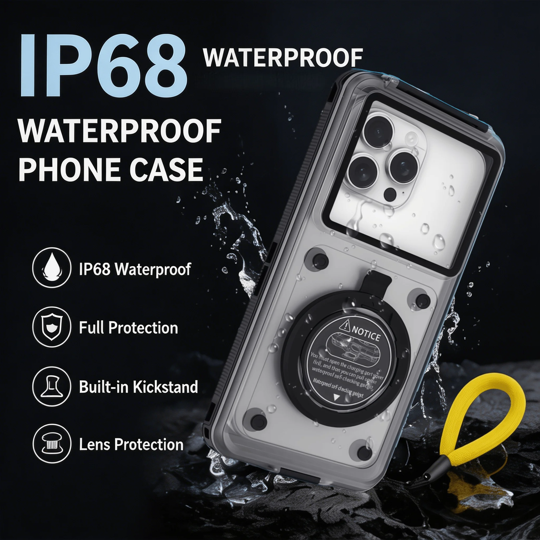 15 Meter Universal 6.9-Inch Waterproof Phone Case with Floating Ring, Compatible with Apple, Samsungi Phone Protection Cases
15 Meter Universal 6.9-Inch Waterproof Phone Case with Floating Ring, Compatible with Apple, Samsungi Phone Protection Cases