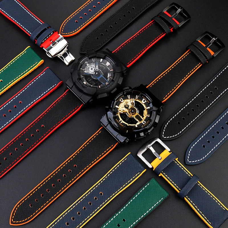 Canvas rubber bottom bracelet for Casio GA110 GA100 DW5600 DW5610 series waterproof nylon pattern rubber watch strap wristband
Canvas rubber bottom bracelet for Casio GA110 GA100 DW5600 DW5610 series waterproof nylon pattern rubber watch strap wristband
