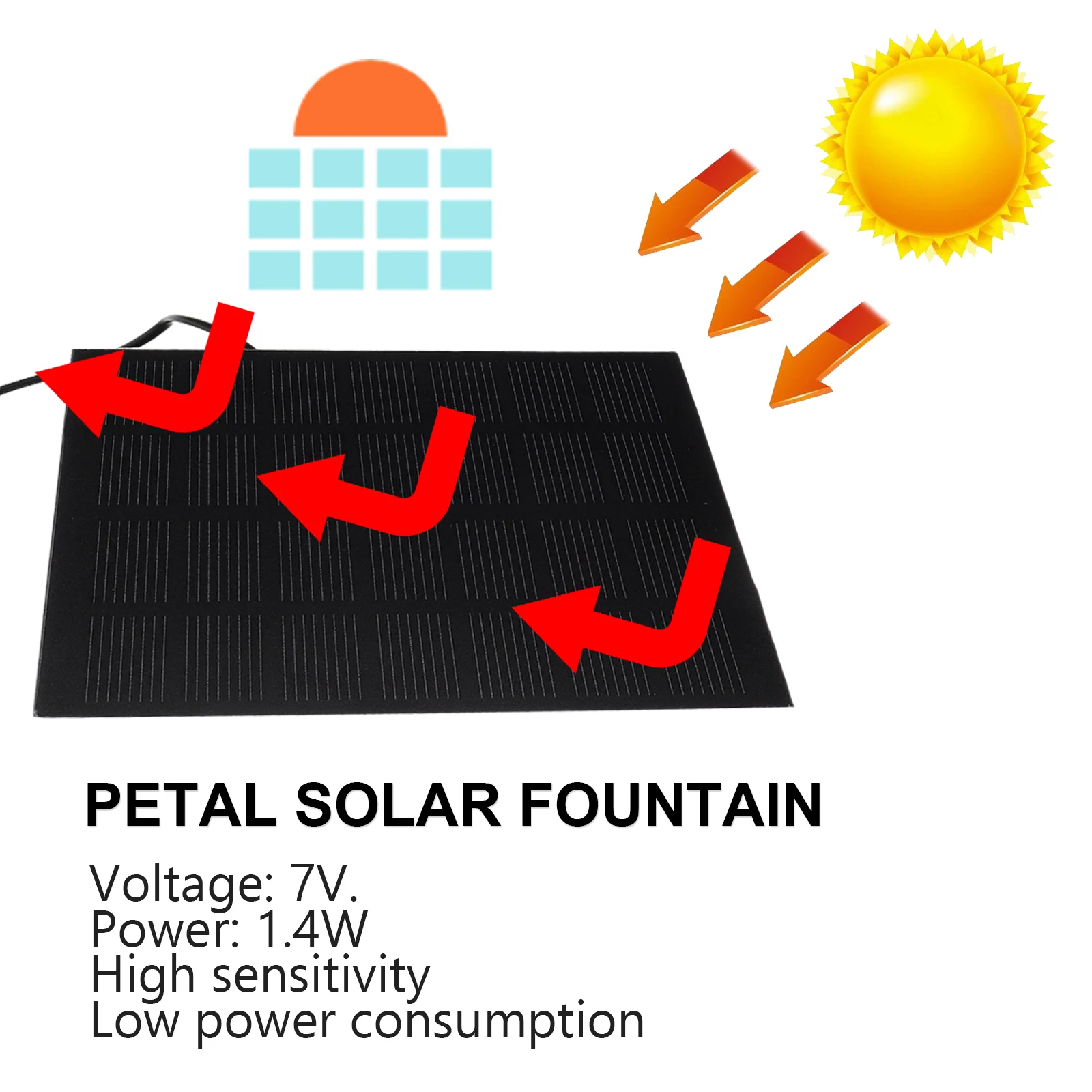 1Set Solar Fountain Lightweight Outdoor Pump Stylish Petal Design Garden Water Fountain Pump Automatic Running
1Set Solar Fountain Lightweight Outdoor Pump Stylish Petal Design Garden Water Fountain Pump Automatic Running