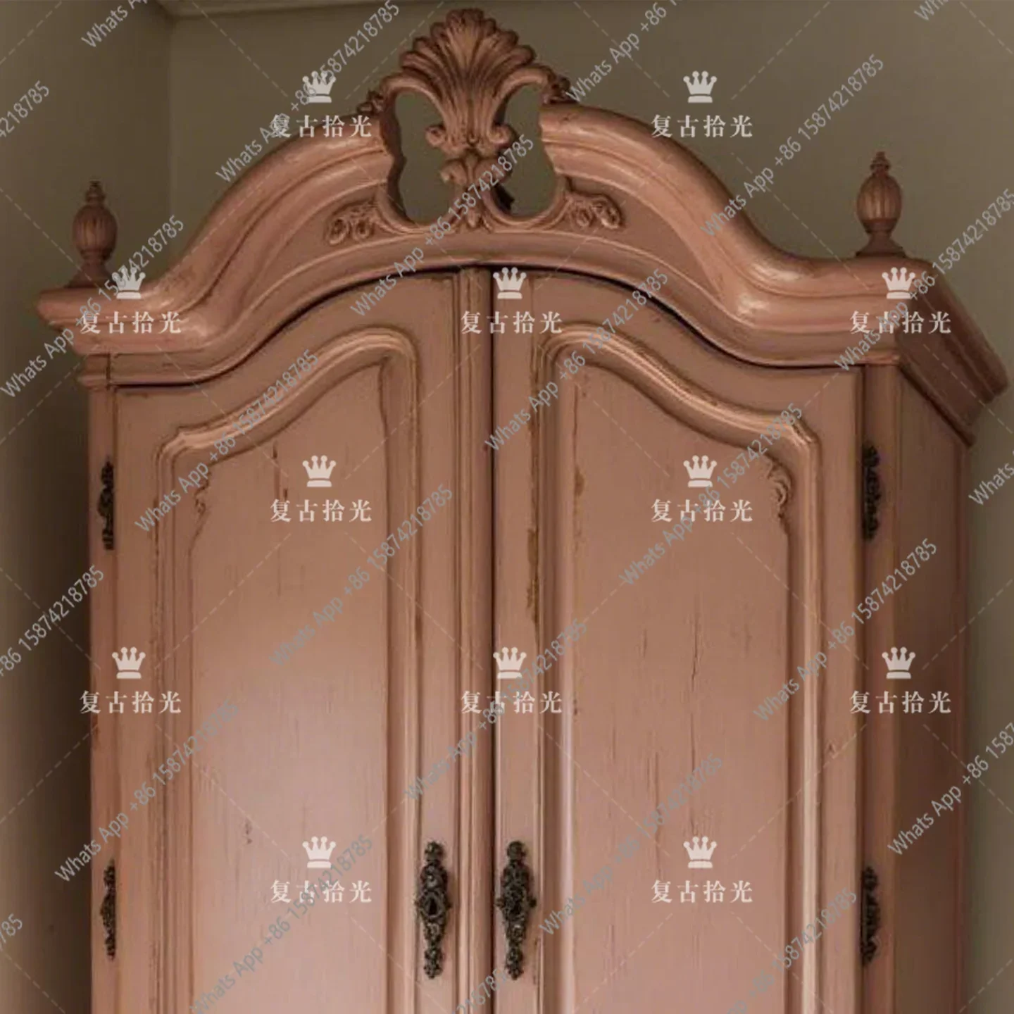Xx French Vintage Solid Wood Carved Wardrobe Small Apartment Bedroom Storage Cabinet Decorative Cabinet Pink Distressed
Xx French Vintage Solid Wood Carved Wardrobe Small Apartment Bedroom Storage Cabinet Decorative Cabinet Pink Distressed