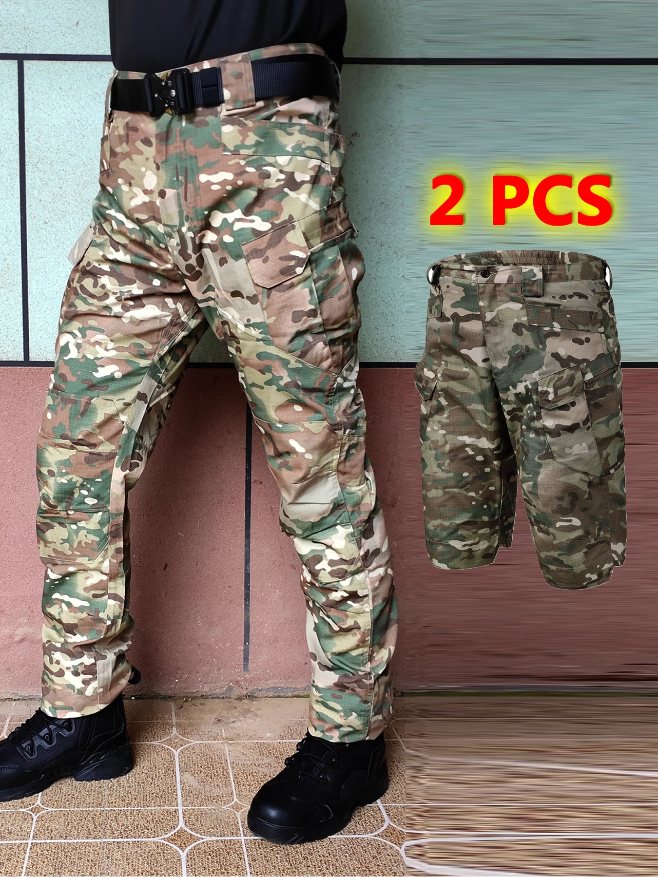 Men's Camo Print Pockets Zipper Waterproof Tactical Cargo Pants without Belt Wear-resistant Outdoor Training Pant for Men
Men's Camo Print Pockets Zipper Waterproof Tactical Cargo Pants without Belt Wear-resistant Outdoor Training Pant for Men