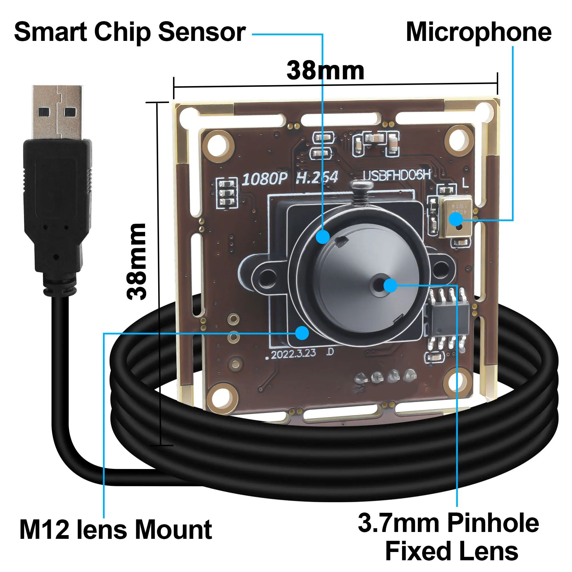 ELP 2MP USB Camera 1080P 30fps Mini Camera with Microphone Wireless 0.01LUX Low Light H.264 for DIY Embedding, Smart Home
ELP 2MP USB Camera 1080P 30fps Mini Camera with Microphone Wireless 0.01LUX Low Light H.264 for DIY Embedding, Smart Home