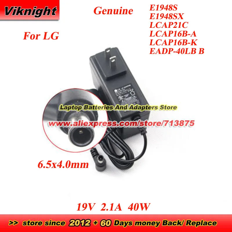 Genuine LCAP16B-A LCAP16B-K EADP40LB B LCAP21C LCAP21B LCAP25B ADS-45SN-19-3 E1948SX Adapter 19V 2.1A 40W for LG MONITOR 6.5*4.0
Genuine LCAP16B-A LCAP16B-K EADP40LB B LCAP21C LCAP21B LCAP25B ADS-45SN-19-3 E1948SX Adapter 19V 2.1A 40W for LG MONITOR 6.5*4.0