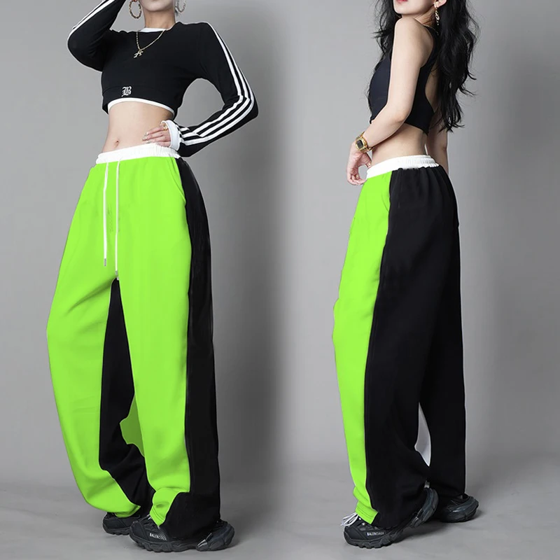 High Waist Straight Leg Color Block Hiphop Sports Pants Women Loose Fit Dance Jazz Trousers Street Style Long Cotton Blend
High Waist Straight Leg Color Block Hiphop Sports Pants Women Loose Fit Dance Jazz Trousers Street Style Long Cotton Blend