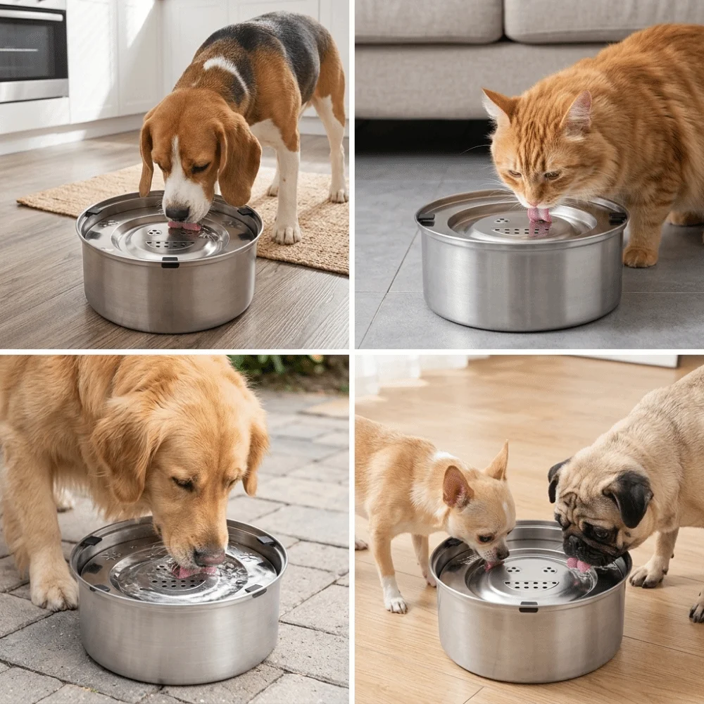 Food Safe Metal Floating Dog Bowl Anti Splash Anti Overflow Stainless Steel Pet Bowl Large Capacity Round Shaped
Food Safe Metal Floating Dog Bowl Anti Splash Anti Overflow Stainless Steel Pet Bowl Large Capacity Round Shaped