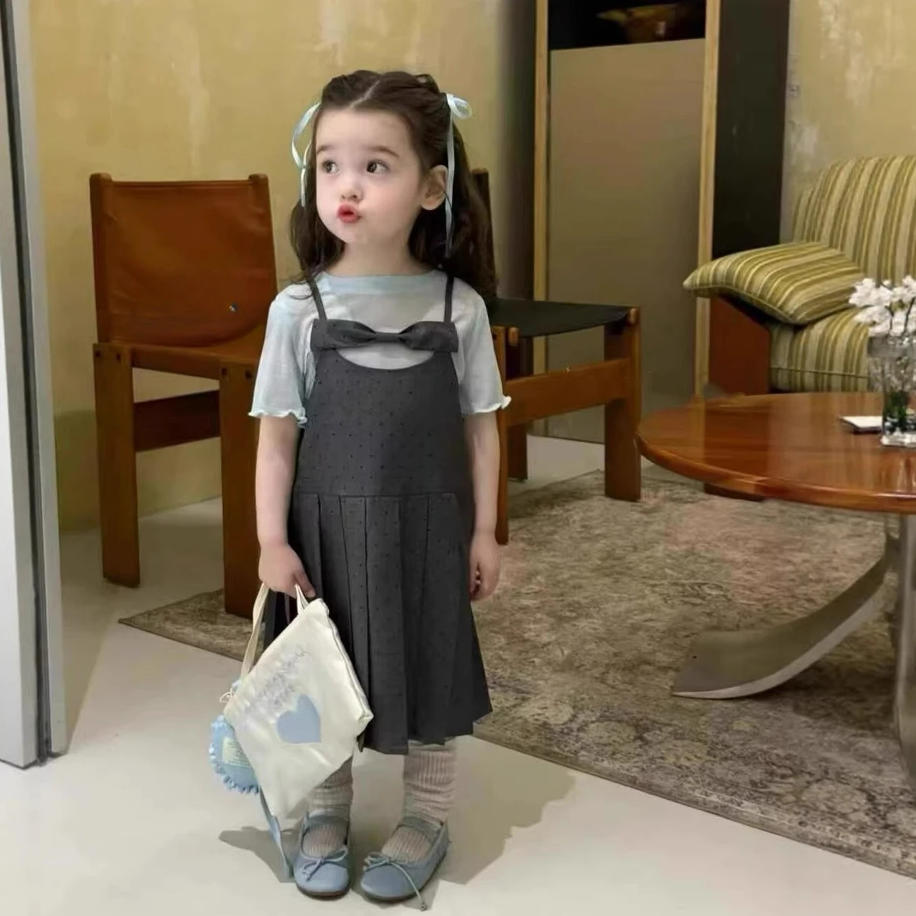Sweet Summer Girls Clothing Sets Campus Style Kids 2-8 Years Old Two-Piece Set Short Sleeve Top + Backless Dress for Girls
Sweet Summer Girls Clothing Sets Campus Style Kids 2-8 Years Old Two-Piece Set Short Sleeve Top + Backless Dress for Girls
