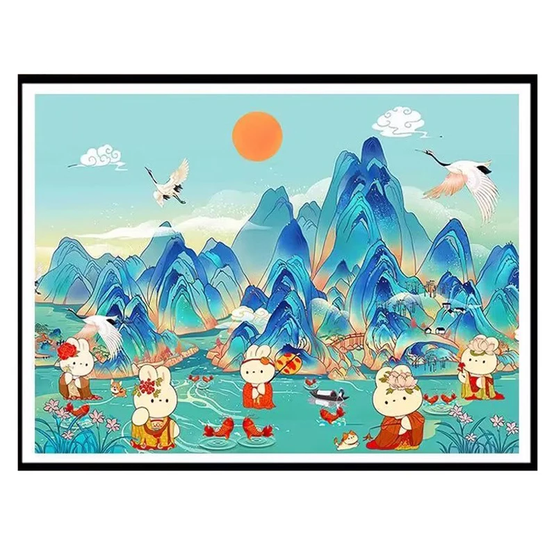Cartoon Embroidery DIY Chinese Style Rabbits Printed Kits Cross Stitch Thread Needlework Sets Home Decor Crafts
Cartoon Embroidery DIY Chinese Style Rabbits Printed Kits Cross Stitch Thread Needlework Sets Home Decor Crafts