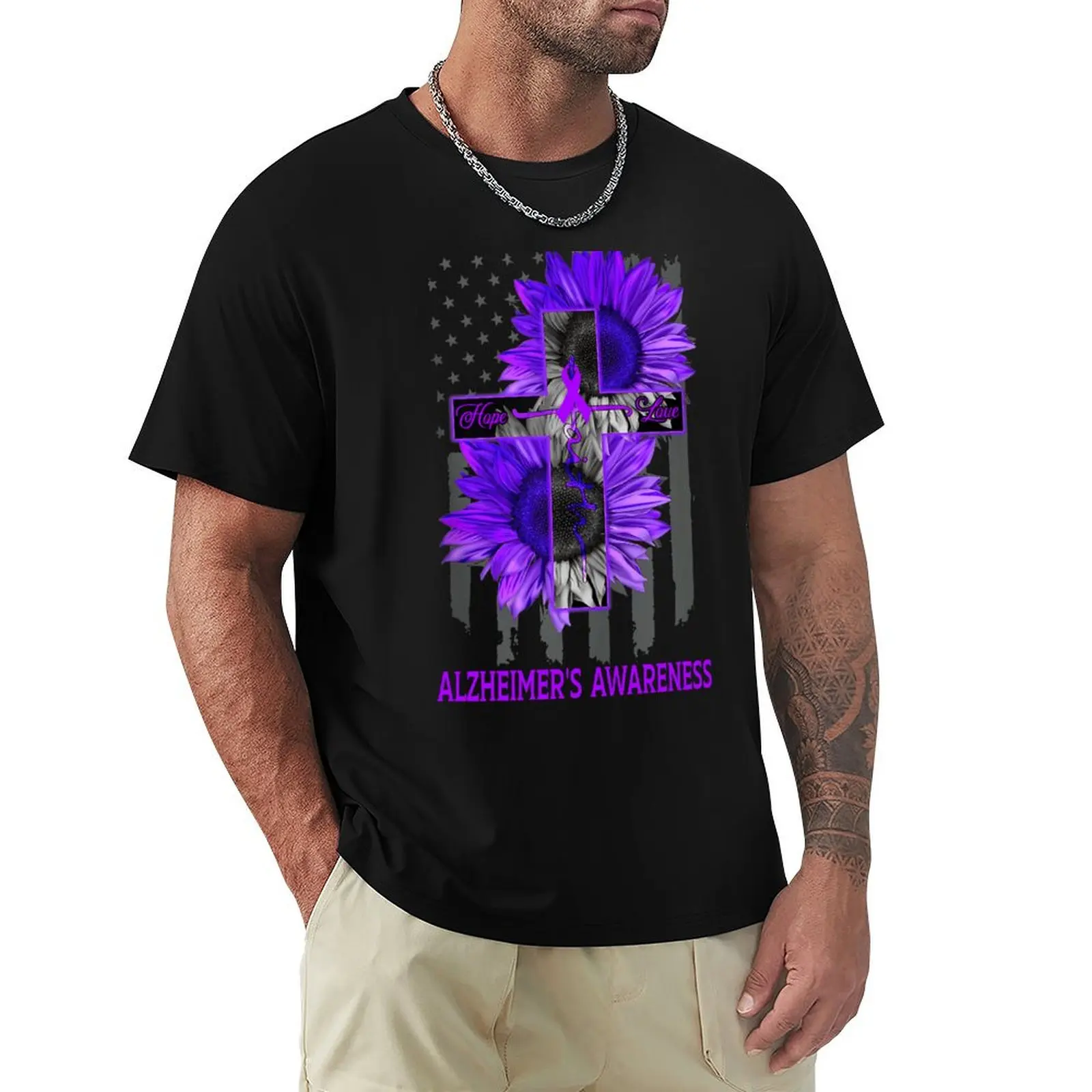 Faith Hope Love American Flag Sunflower Christian Cross ALZHEIMER'S Awareness T-Shirt Breathable Mesh Panel T-Shirt
Faith Hope Love American Flag Sunflower Christian Cross ALZHEIMER'S Awareness T-Shirt Breathable Mesh Panel T-Shirt