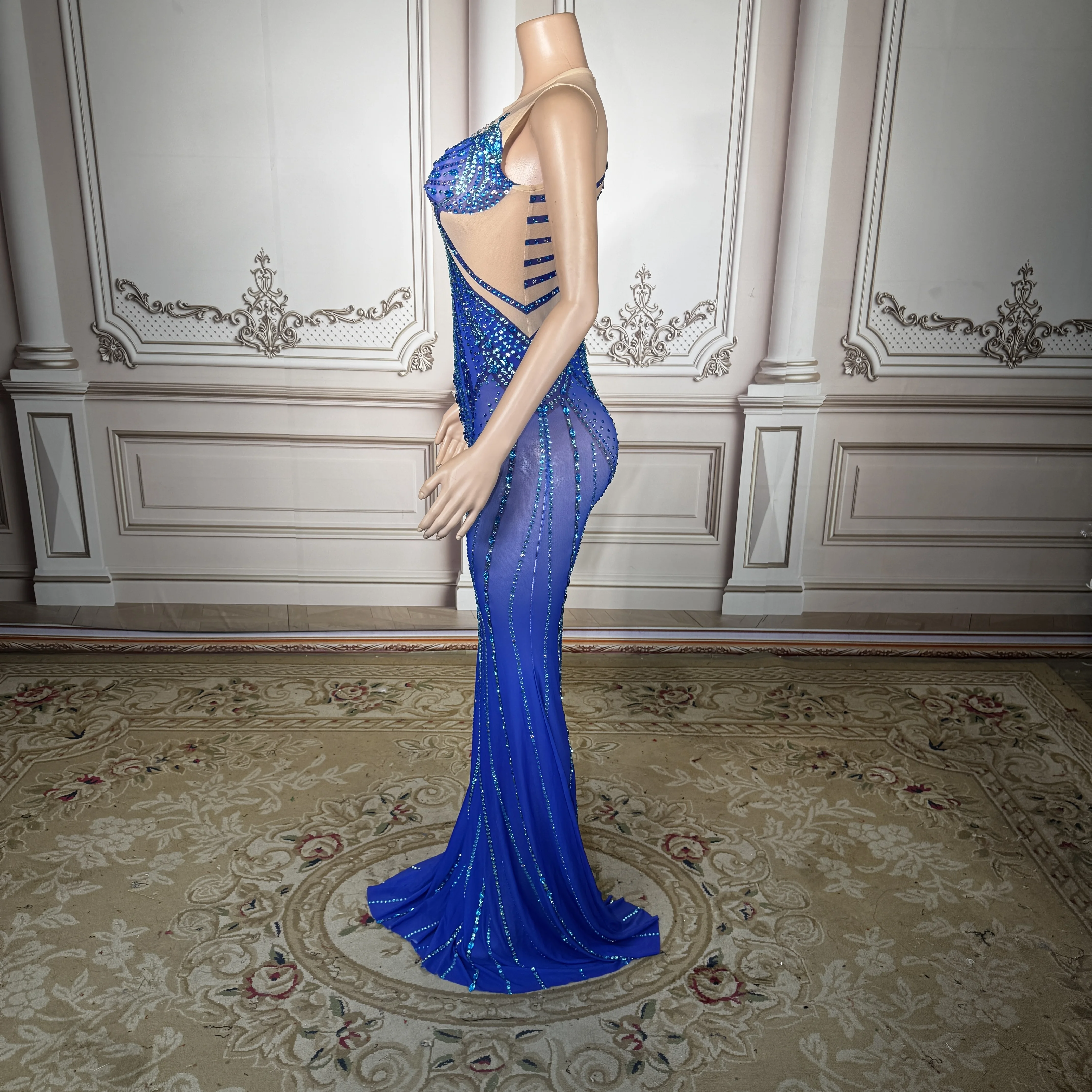ZD Rhinestones Diamond Blue bow print elegant fishtail dress female fashion show birthday party banquet host evening gown
ZD Rhinestones Diamond Blue bow print elegant fishtail dress female fashion show birthday party banquet host evening gown