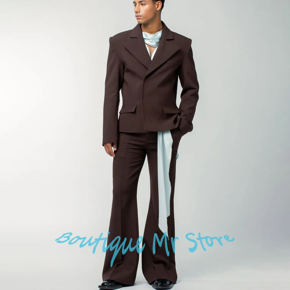 Винтажные коричневые костюмы для мужчин, комплект из 2 предметов (куртка + расклешенные брюки), модный ретро-комплект с широкими лацканами, стильная вечерняя одежда
Винтажные коричневые костюмы для мужчин, комплект из 2 предметов (куртка + расклешенные брюки), модный ретро-комплект с широкими лацканами, стильная вечерняя одежда