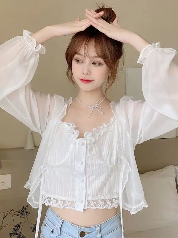 Gentle Girl Style Short Lightweight Summer Open Cardigan Women's Outerwear Top with Lace Hemline Sun Protection for Dresses
Gentle Girl Style Short Lightweight Summer Open Cardigan Women's Outerwear Top with Lace Hemline Sun Protection for Dresses