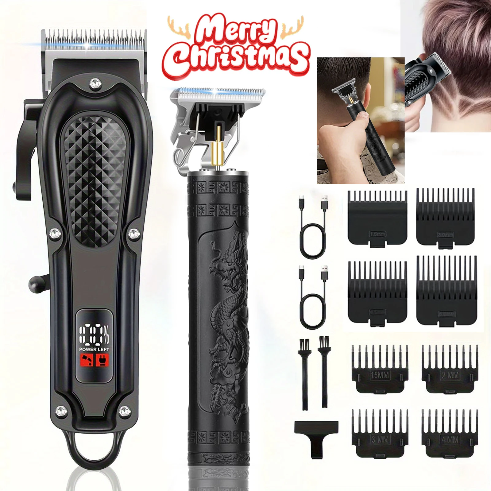 Мужская машинка для стрижки волос, 2 шт., перезаряжаемая от USB, цифровой дисплей, электрическая машинка для стрижки волос и триммер для бороды, набор для ухода за волосами
Мужская машинка для стрижки волос, 2 шт., перезаряжаемая от USB, цифровой дисплей, электрическая машинка для стрижки волос и триммер для бороды, набор для ухода за волосами