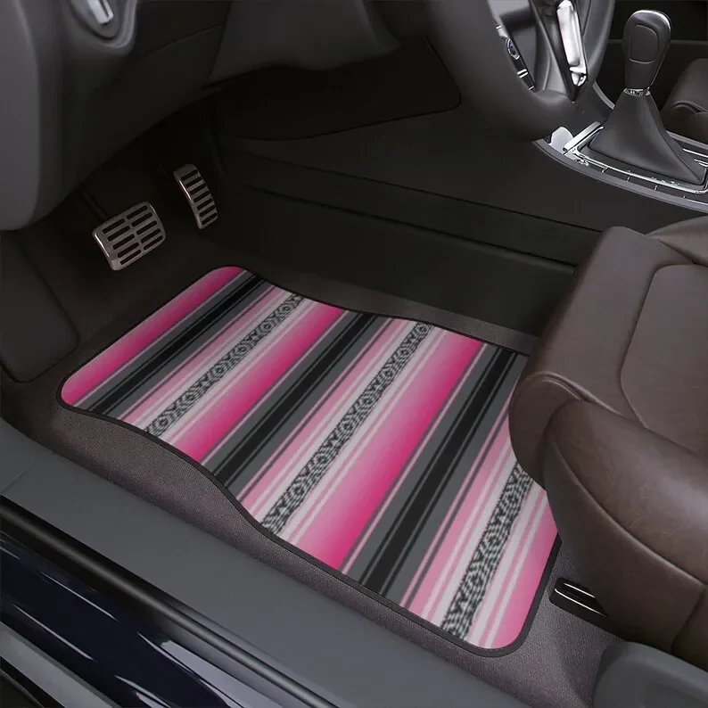 Pink Serape Car Mats, Mexican Blanket Printed Stripes Auto Floor Protectors
Pink Serape Car Mats, Mexican Blanket Printed Stripes Auto Floor Protectors
