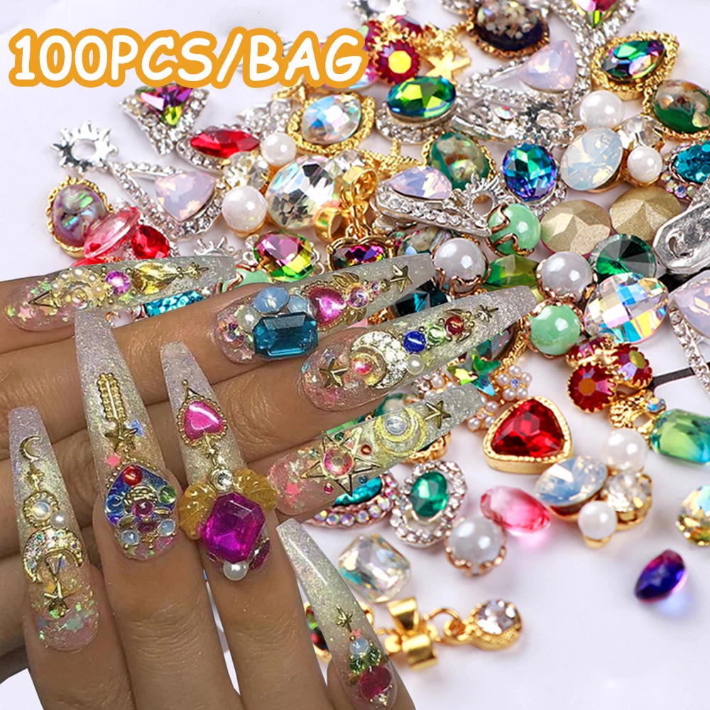 100pcs/Lot Random Metal Zircon Nail Charms 3D Alloy Mixed-Style Elegant Luxury Rhinestones Decoration Crystals Gem Nail Supply
100pcs/Lot Random Metal Zircon Nail Charms 3D Alloy Mixed-Style Elegant Luxury Rhinestones Decoration Crystals Gem Nail Supply