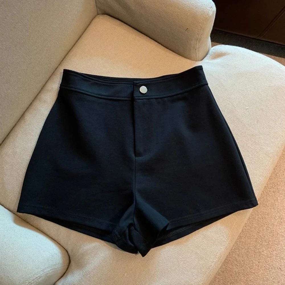 Elastic Waist Shorts Slim A-line Shorts Black Solid Pattern Versatile Look All Seasons Wear Brand New Condition
Elastic Waist Shorts Slim A-line Shorts Black Solid Pattern Versatile Look All Seasons Wear Brand New Condition