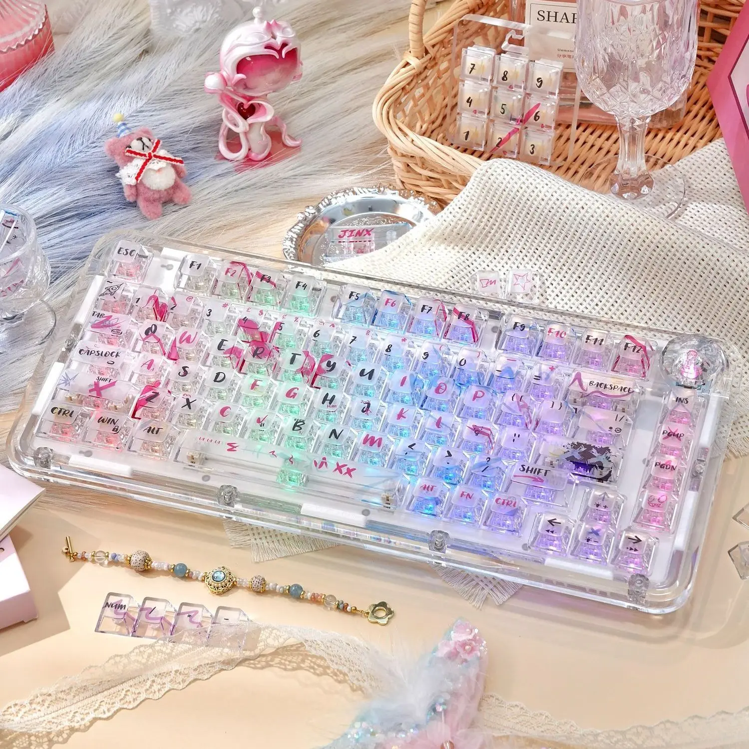 Graffiti art fog transparent keycaps Original transparent PC light transmission adaptation wooting Meijia lion magnetic axis key
Graffiti art fog transparent keycaps Original transparent PC light transmission adaptation wooting Meijia lion magnetic axis key