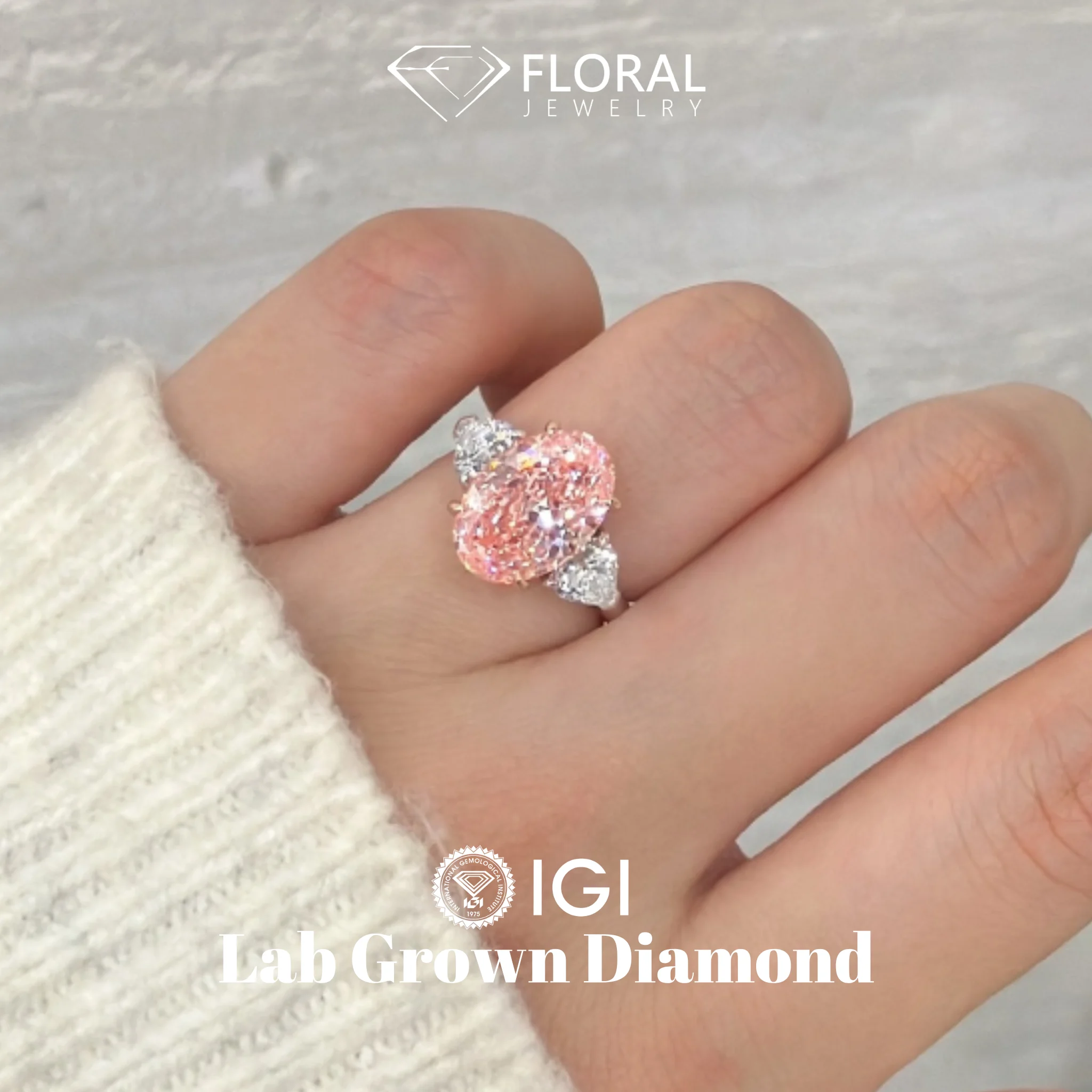 CVD Oval Cut 1ct 3ct 5ct Pink Lab Grown Diamond 18k 10k Real Gold Engagement Ring 3 Stones with IGI Certificate PT950 Jewelry
CVD Oval Cut 1ct 3ct 5ct Pink Lab Grown Diamond 18k 10k Real Gold Engagement Ring 3 Stones with IGI Certificate PT950 Jewelry