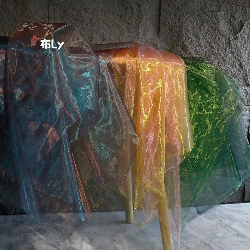 Переливающаяся органза, градиентная сетчатая ткань с эффектом радужного лазера, для дизайнерских свадебных и вечерних платьев
Переливающаяся органза, градиентная сетчатая ткань с эффектом радужного лазера, для дизайнерских свадебных и вечерних платьев