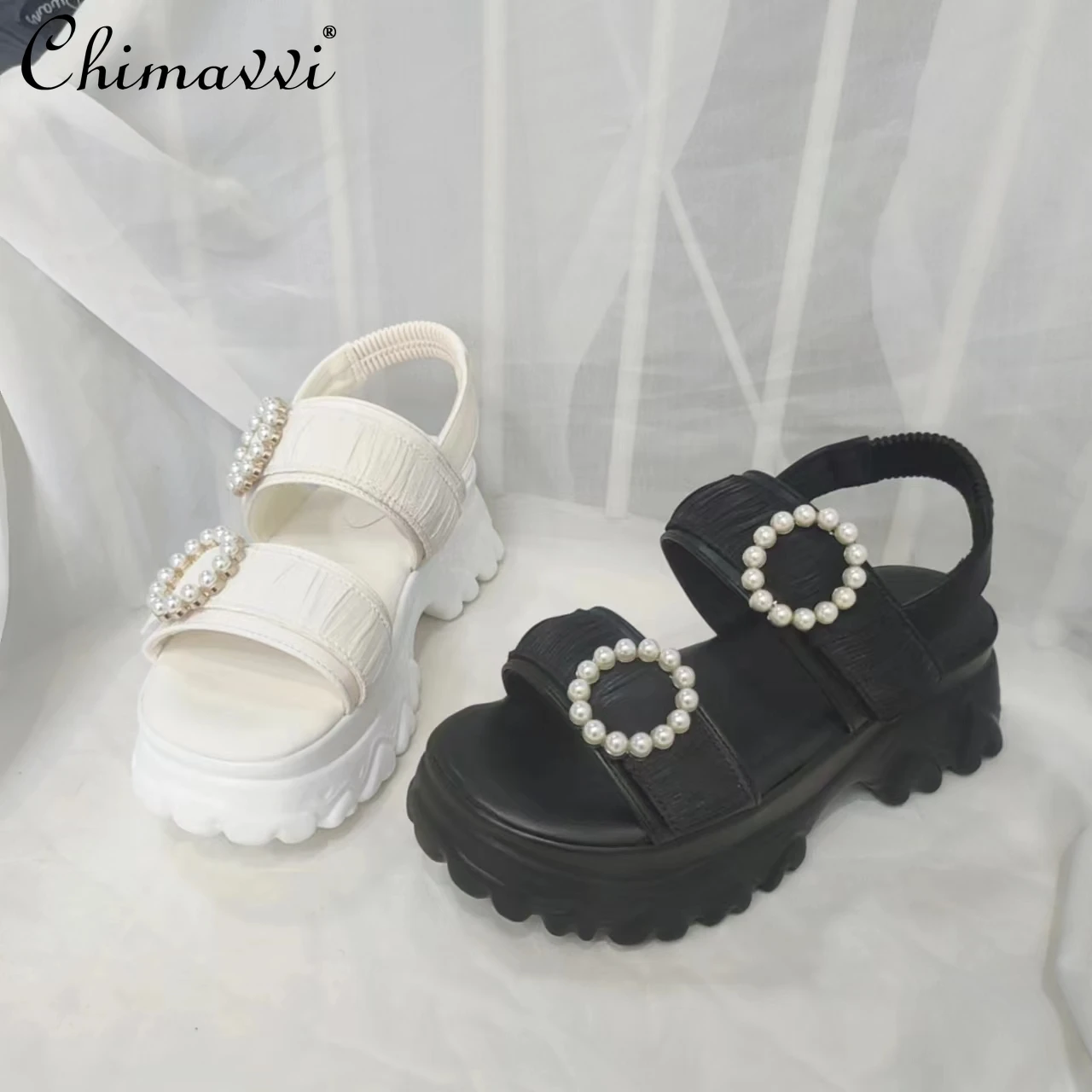 Sweet Japanese Style 2024 Summer Classic Pearl Buckle Cute Soft Bottom Comfortable Open Toe Platform Casual Sandals for Women
Sweet Japanese Style 2024 Summer Classic Pearl Buckle Cute Soft Bottom Comfortable Open Toe Platform Casual Sandals for Women