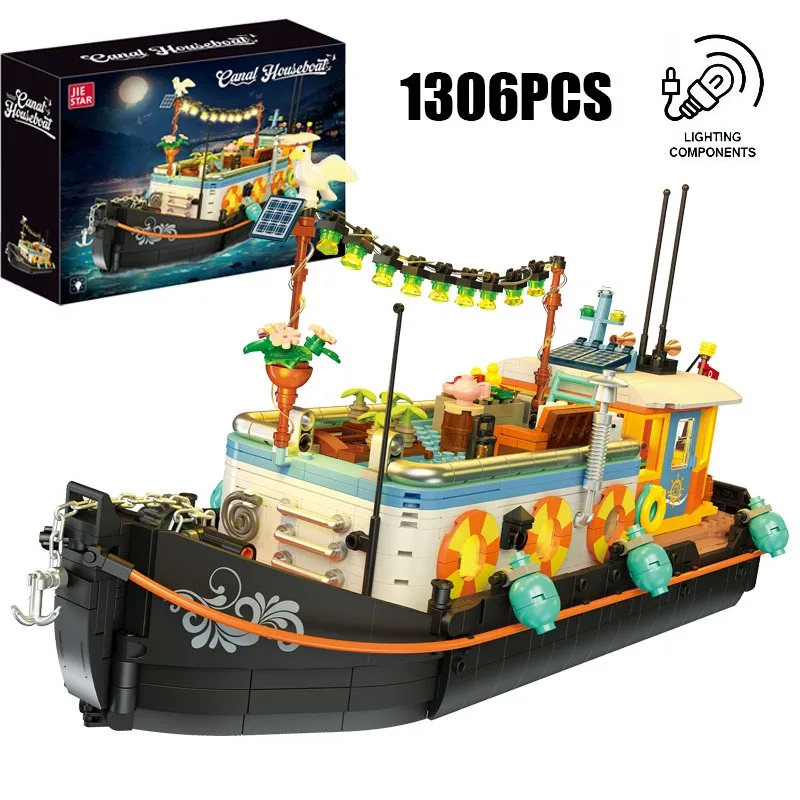 1306PCS Creative Canal Houseboat Model Building Blocks With LED Light Exquisite Collectibles Construction Bricks Toy Gift
1306PCS Creative Canal Houseboat Model Building Blocks With LED Light Exquisite Collectibles Construction Bricks Toy Gift