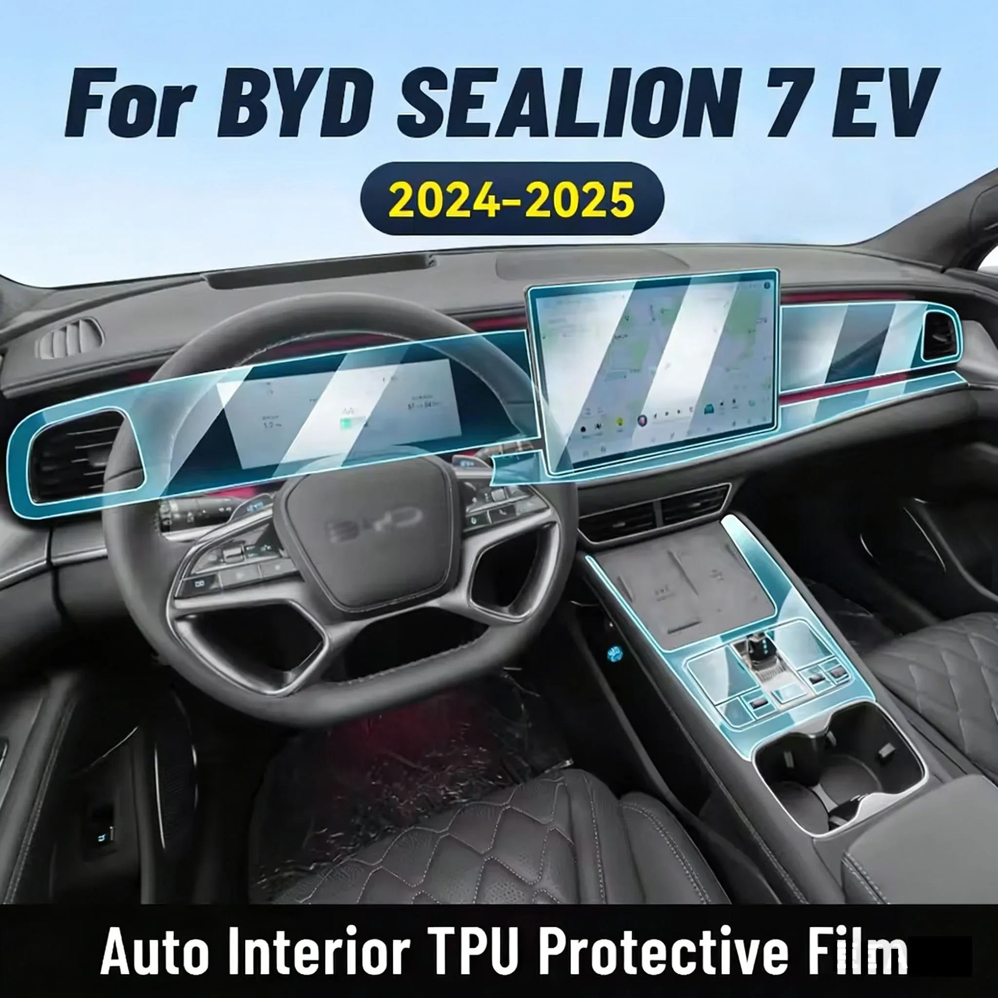 For BYD SEALION 7 EV 2024 2025 Interior Center Console Gear Panel Navigation Screen TPU Protective Film Anti-Scratch Stickers
For BYD SEALION 7 EV 2024 2025 Interior Center Console Gear Panel Navigation Screen TPU Protective Film Anti-Scratch Stickers