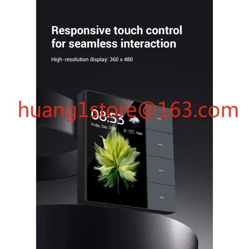 Smart Sensor Switch with Zigbee, 4-Gang LED Dimmer & Scene Control, Compatible with Tuya Smart Life