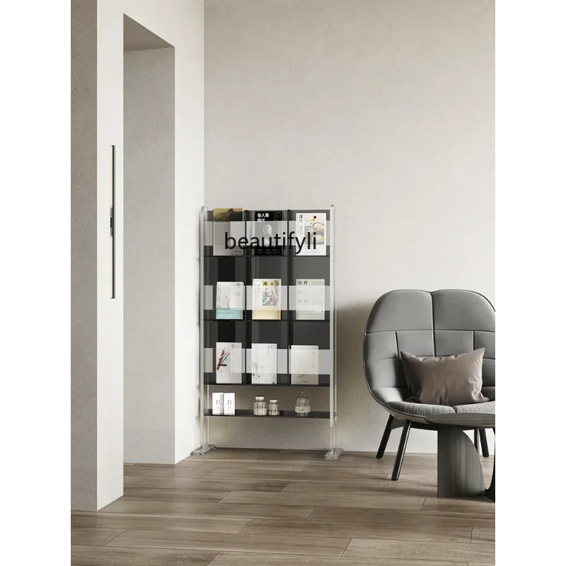 S Acrylic Floor Reading Bookshelf Living Room Shelf Simple Display Newspaper Storage Light Luxury Magazine CD Holder Furniture
S Acrylic Floor Reading Bookshelf Living Room Shelf Simple Display Newspaper Storage Light Luxury Magazine CD Holder Furniture