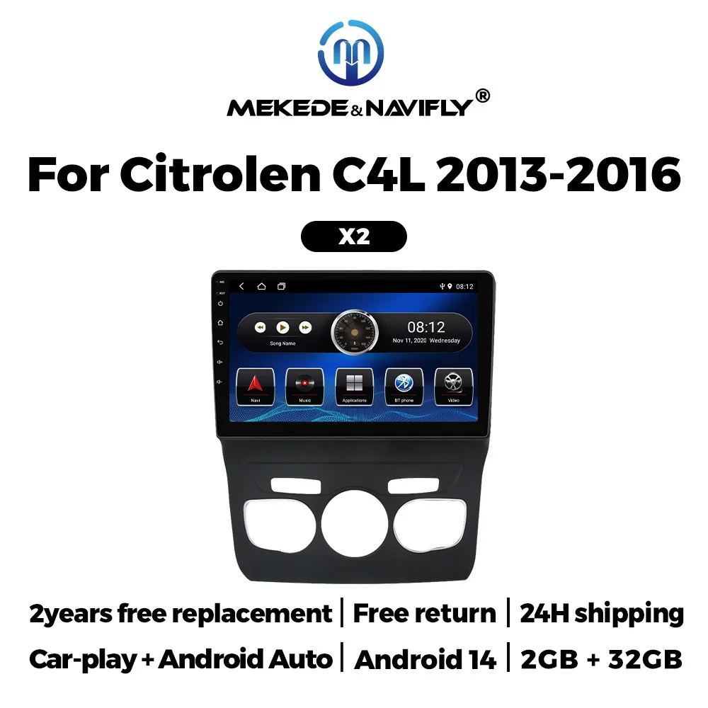 MEKEDE 10" Car radio Wireless CarPlay Android Auto Android14 Multimedia GPS Navigation player WIFI+BT for Citroen C4L 2013-2016
MEKEDE 10" Car radio Wireless CarPlay Android Auto Android14 Multimedia GPS Navigation player WIFI+BT for Citroen C4L 2013-2016