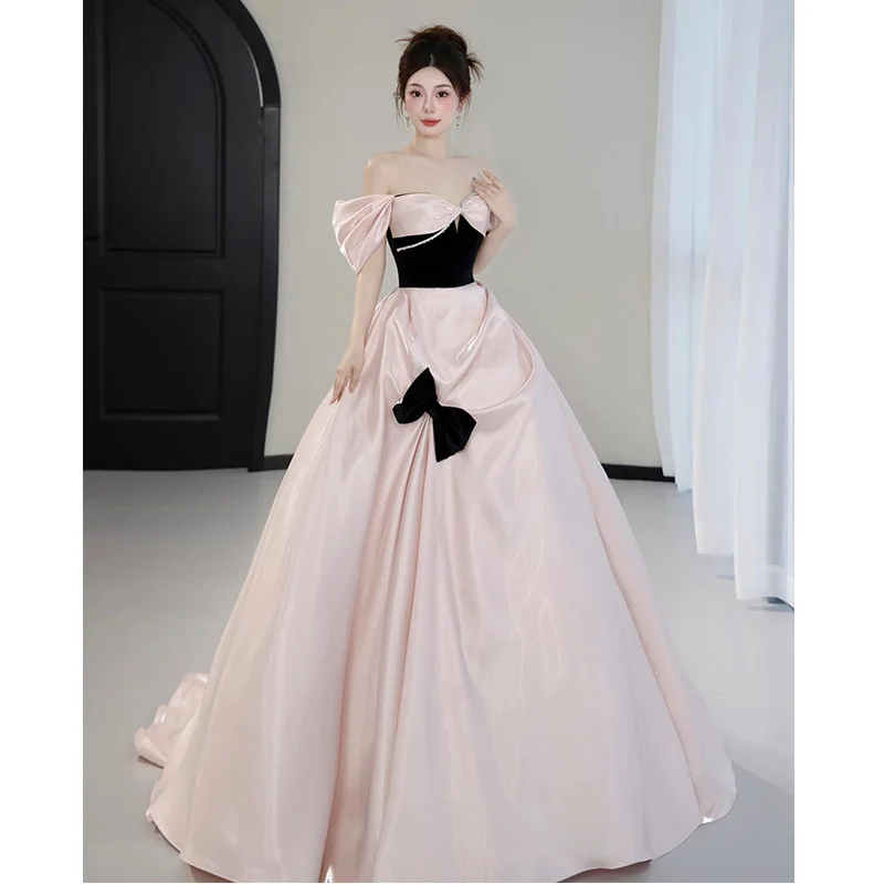 Elegant Pink Evening Dress Women 2024 New Bow Contrast Color Off Shoulder 15age Quinceanera Dresses Exquisite Sweet Prom Gown
Elegant Pink Evening Dress Women 2024 New Bow Contrast Color Off Shoulder 15age Quinceanera Dresses Exquisite Sweet Prom Gown