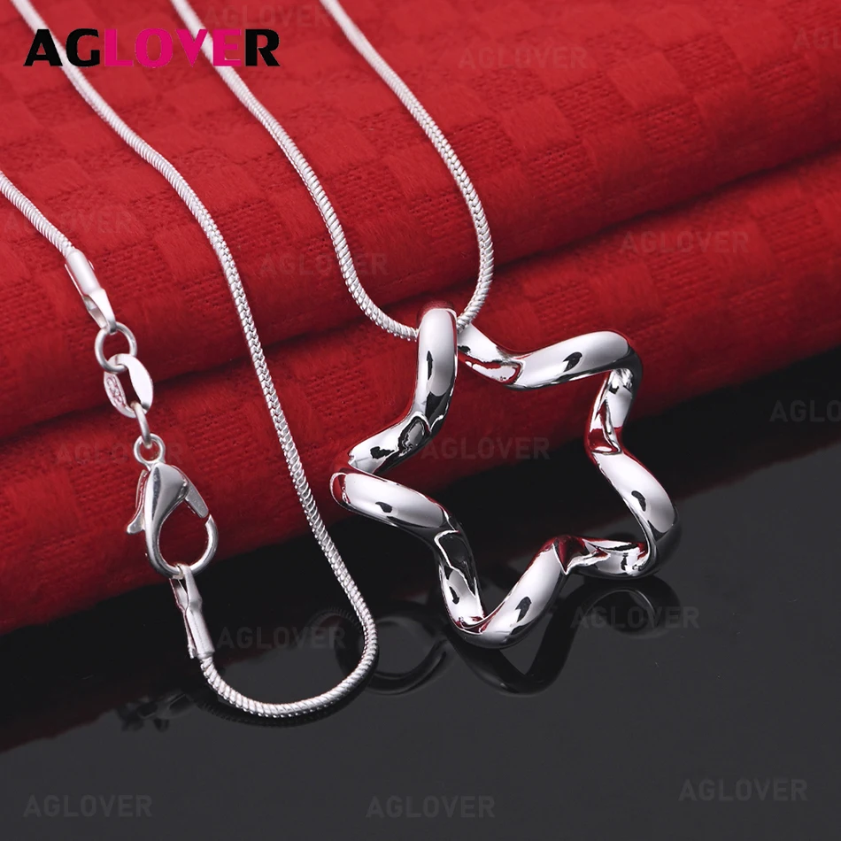 AGLOVER 925 Sterling Silver Wave Pentagram Pendant Necklace Women's All-match Commuter Accessory Party Jewelry
AGLOVER 925 Sterling Silver Wave Pentagram Pendant Necklace Women's All-match Commuter Accessory Party Jewelry