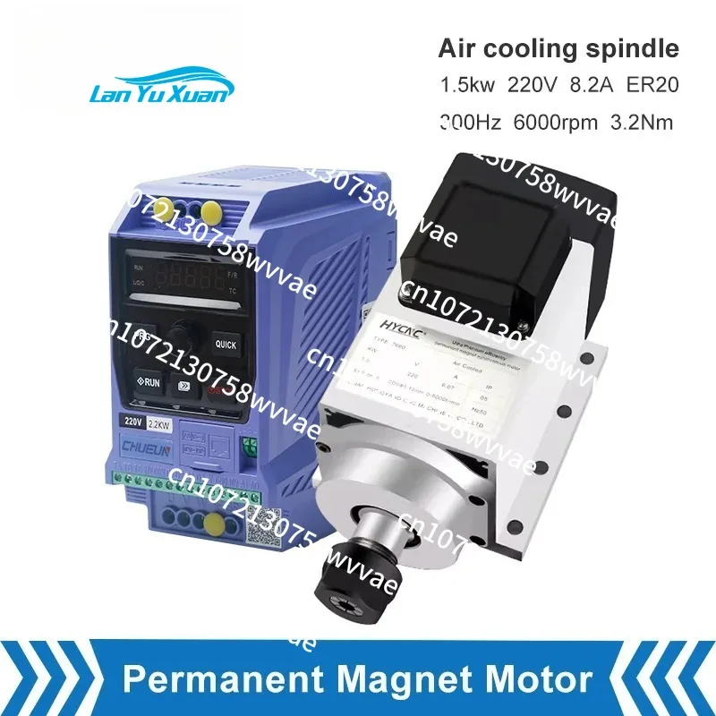 CNC Constant Power Spindle 1.5KW ER20 6000rpm Low Torque Flange Air Cooled Permanent Magnet Motor CNC Milling Machine Drilling
CNC Constant Power Spindle 1.5KW ER20 6000rpm Low Torque Flange Air Cooled Permanent Magnet Motor CNC Milling Machine Drilling
