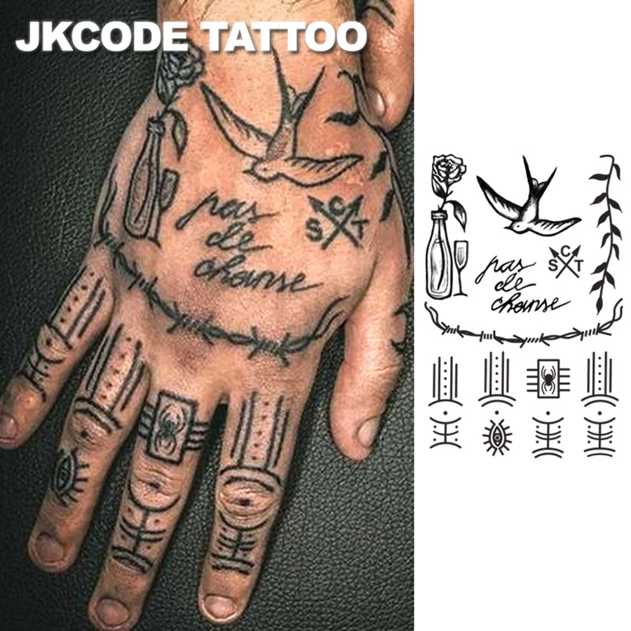 HOT 2026 Retro Hieroglyphic Herbal Tattoo Pirate Captain Hand and Neck Tattoo for Men and Women Swallow Eyes Spider Leaves Iron Wire Multi-Purpose Tattoo Sticker Long-Lasting Waterproof for 15 Days
HOT 2026 Retro Hieroglyphic Herbal Tattoo Pirate Captain Hand and Neck Tattoo for Men and Women Swallow Eyes Spider Leaves Iron Wire Multi-Purpose Tattoo Sticker Long-Lasting Waterproof for 15 Days