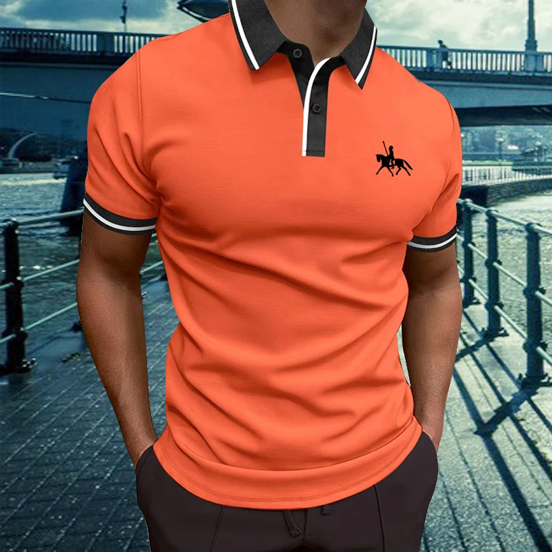 Summer men's short sleeved polo shirt Striped collar Male street casual t-shirt for Men European and American plus size
Summer men's short sleeved polo shirt Striped collar Male street casual t-shirt for Men European and American plus size
