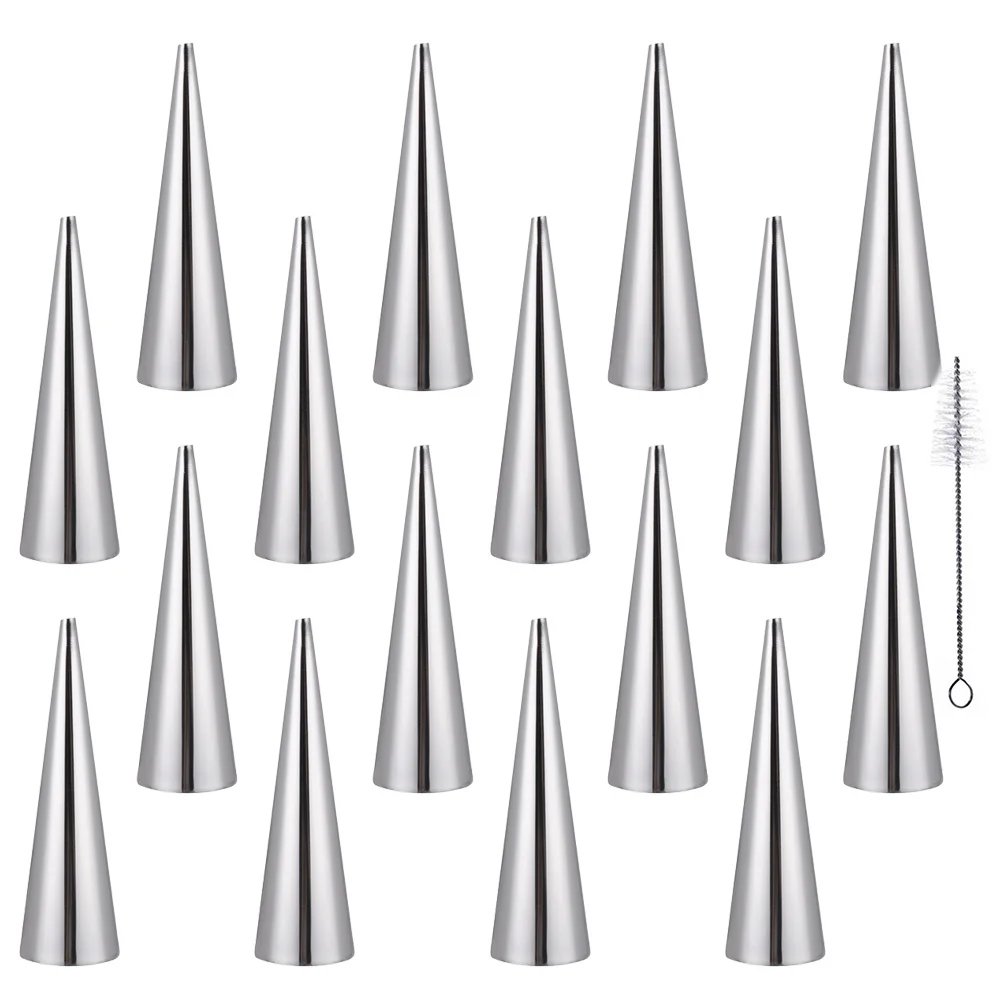 16pcs Stainless Steel Croissant Molds Conical Tube For Baking Pastry Cream Horn Reusable Dessert Tool Croissant Tube Cannoli
16pcs Stainless Steel Croissant Molds Conical Tube For Baking Pastry Cream Horn Reusable Dessert Tool Croissant Tube Cannoli