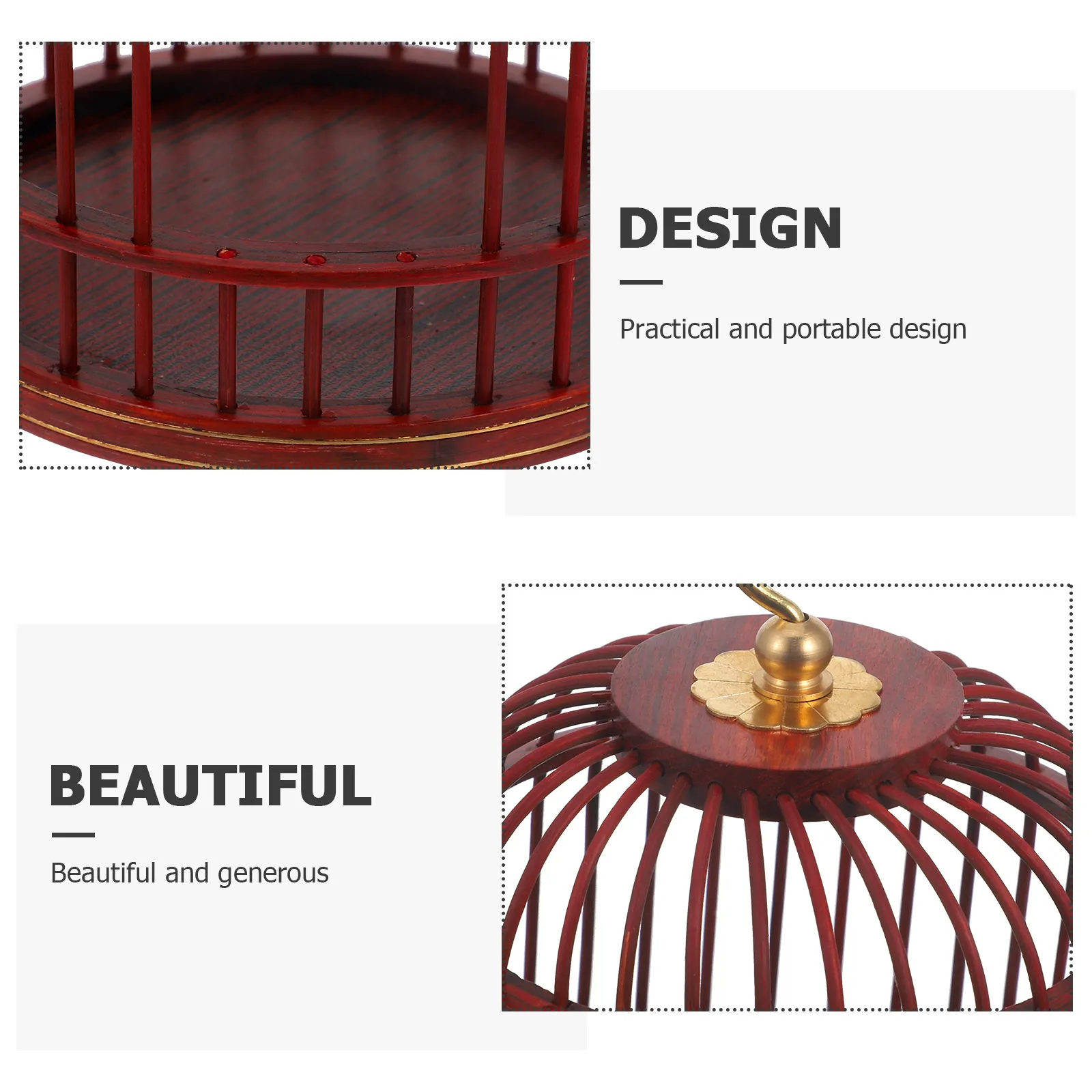 Wooden Pet Bird Cage Decorative Hanging Cage for Small Animals Golden Sandalwood Durable Practical Large Capacity
Wooden Pet Bird Cage Decorative Hanging Cage for Small Animals Golden Sandalwood Durable Practical Large Capacity