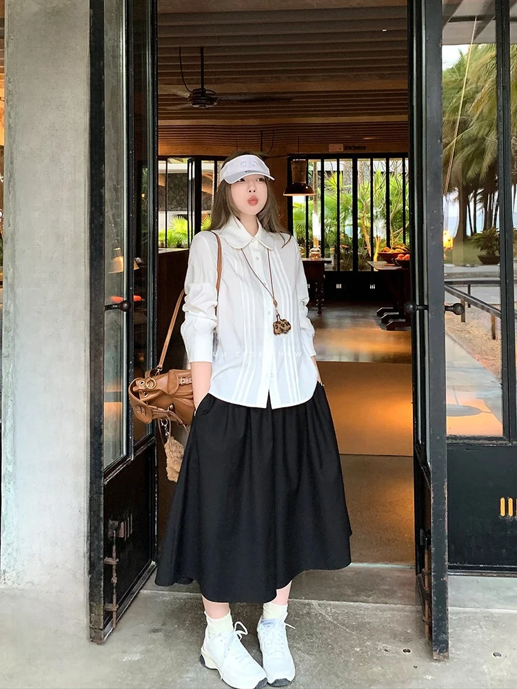 Свободная женская блузка с длинным рукавом и воротником-стойкой, весенне-осенняя, дизайнерская, белая, повседневная, от LUU Tiao Xier
Свободная женская блузка с длинным рукавом и воротником-стойкой, весенне-осенняя, дизайнерская, белая, повседневная, от LUU Tiao Xier