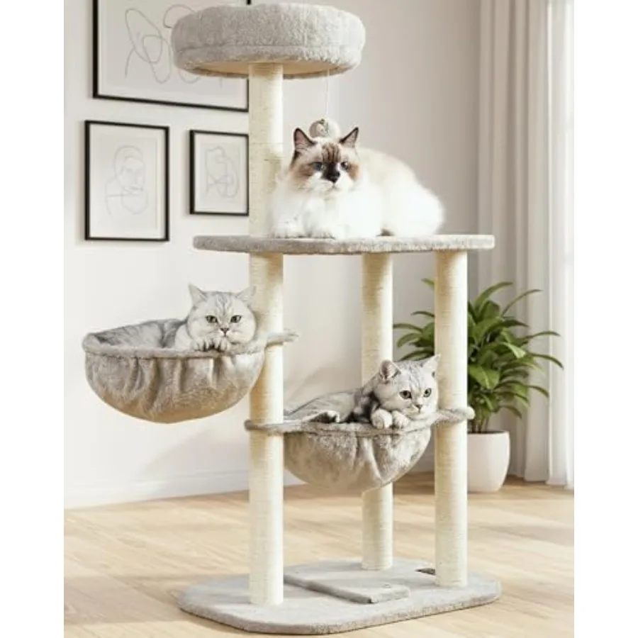 42 Inch Multi-Level Cat Tree Tower with Scratching Post and Hammock Perch for Indoor Cats - Compact Climbing Gym Furniture for
42 Inch Multi-Level Cat Tree Tower with Scratching Post and Hammock Perch for Indoor Cats - Compact Climbing Gym Furniture for