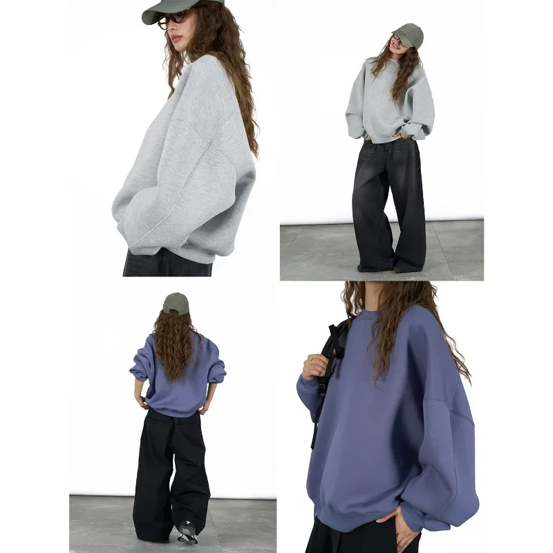 Air Layer Sweatshirts Soft Autumn Women Winter Korean Style Simple Elastic Loose Silhouette Tops Solid Clothes Girls Crew Neck
Air Layer Sweatshirts Soft Autumn Women Winter Korean Style Simple Elastic Loose Silhouette Tops Solid Clothes Girls Crew Neck