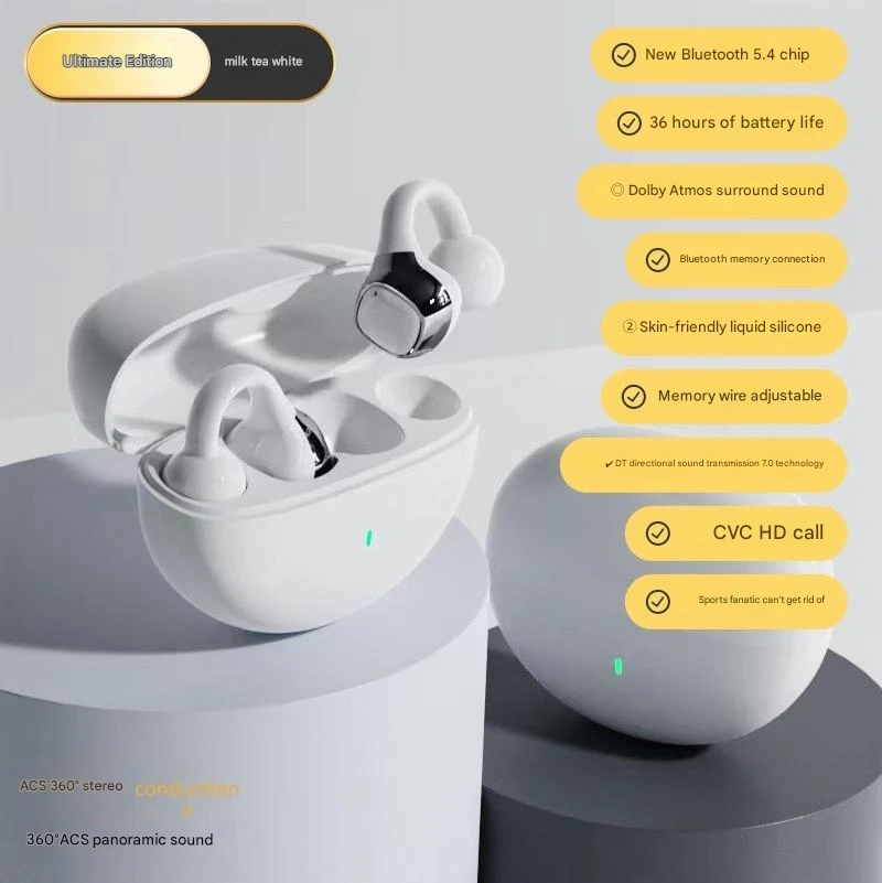 New True Wireless Bluetooth V5.4 Earphones Ear Clip Hanging Ear Running Workout Headphones Noise Canceling Esport Open Earbuds
New True Wireless Bluetooth V5.4 Earphones Ear Clip Hanging Ear Running Workout Headphones Noise Canceling Esport Open Earbuds