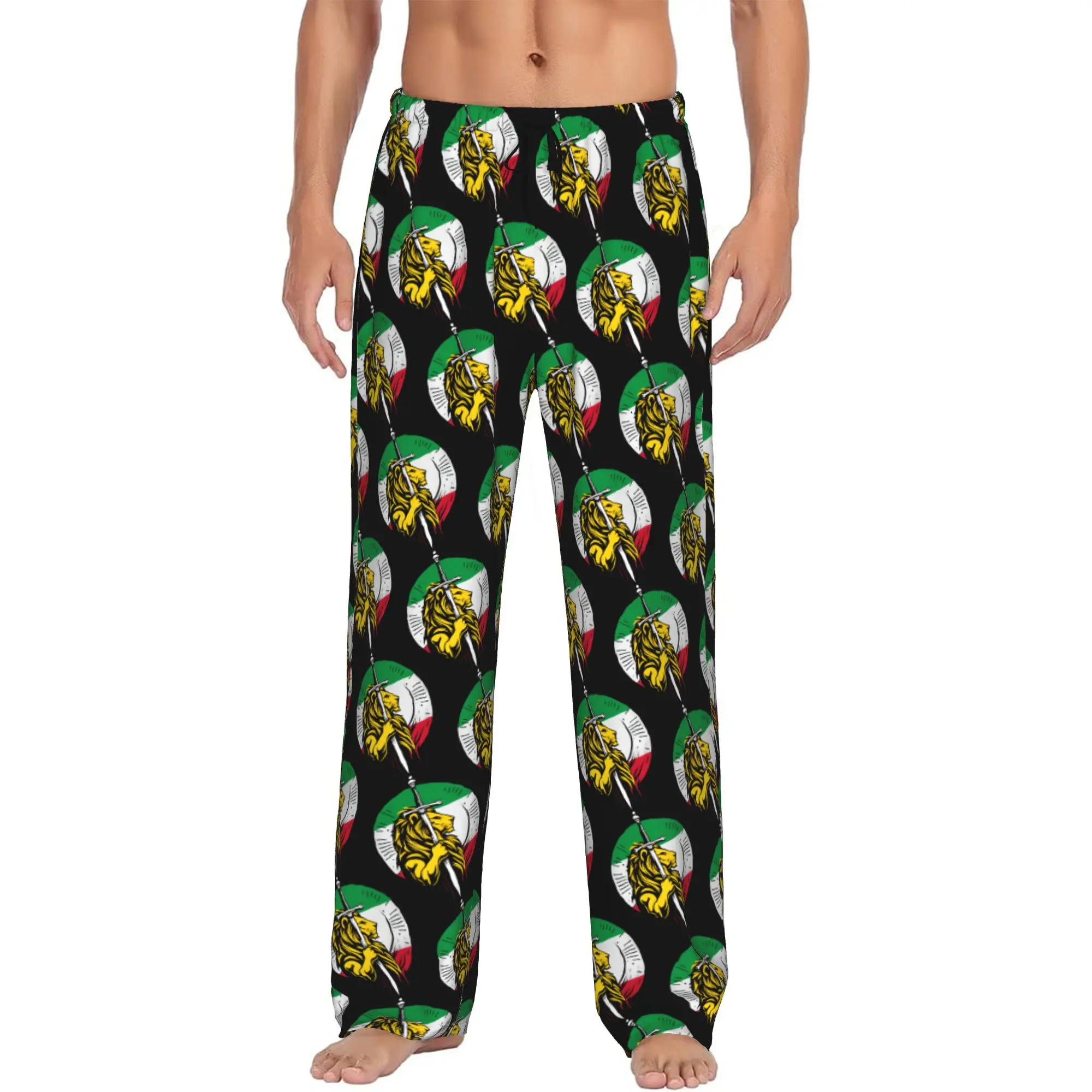 Custom Iran Flag Persian Winged Lion Pajama Pants Sleepwear Men's Elastic Waistband Sleep Lounge Bottoms with Pockets
Custom Iran Flag Persian Winged Lion Pajama Pants Sleepwear Men's Elastic Waistband Sleep Lounge Bottoms with Pockets