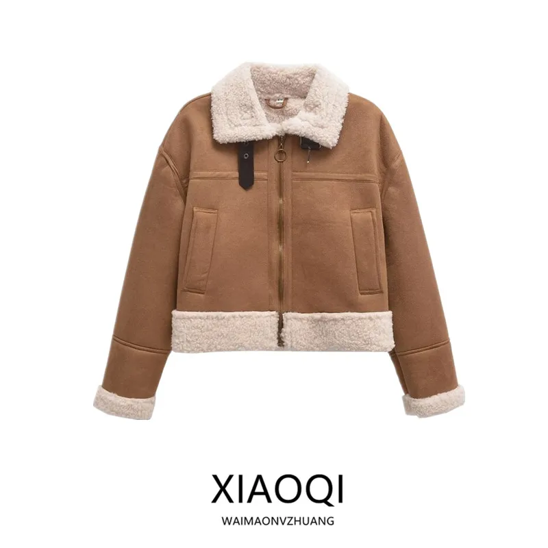 Winter 2025 Women's Leather Fur Inteated Zipper Collar Jaet Coat Long Sve Commute Sle Faion Outerwear Ladies Coat
Winter 2025 Women's Leather Fur Inteated Zipper Collar Jaet Coat Long Sve Commute Sle Faion Outerwear Ladies Coat