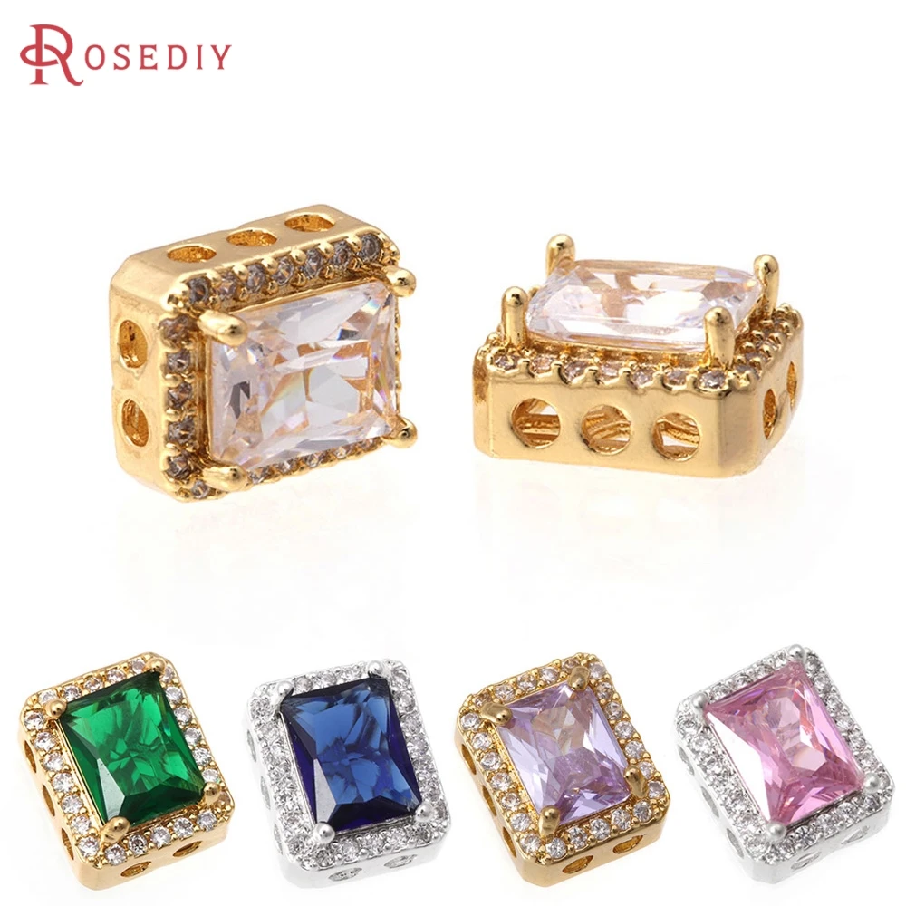 6PCS 18K Gold Color Brass Zircon Rectangle Spacer Beads Bracelets Beads High Quality Necklace Earrings Making Diy Accessories
6PCS 18K Gold Color Brass Zircon Rectangle Spacer Beads Bracelets Beads High Quality Necklace Earrings Making Diy Accessories