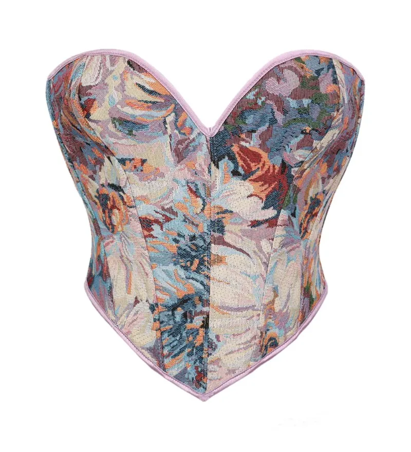 Women Retro Printed Overbust Corset Crop Tops Sexy Strapless Slimming Shaper Lingerie Bustiers
Women Retro Printed Overbust Corset Crop Tops Sexy Strapless Slimming Shaper Lingerie Bustiers