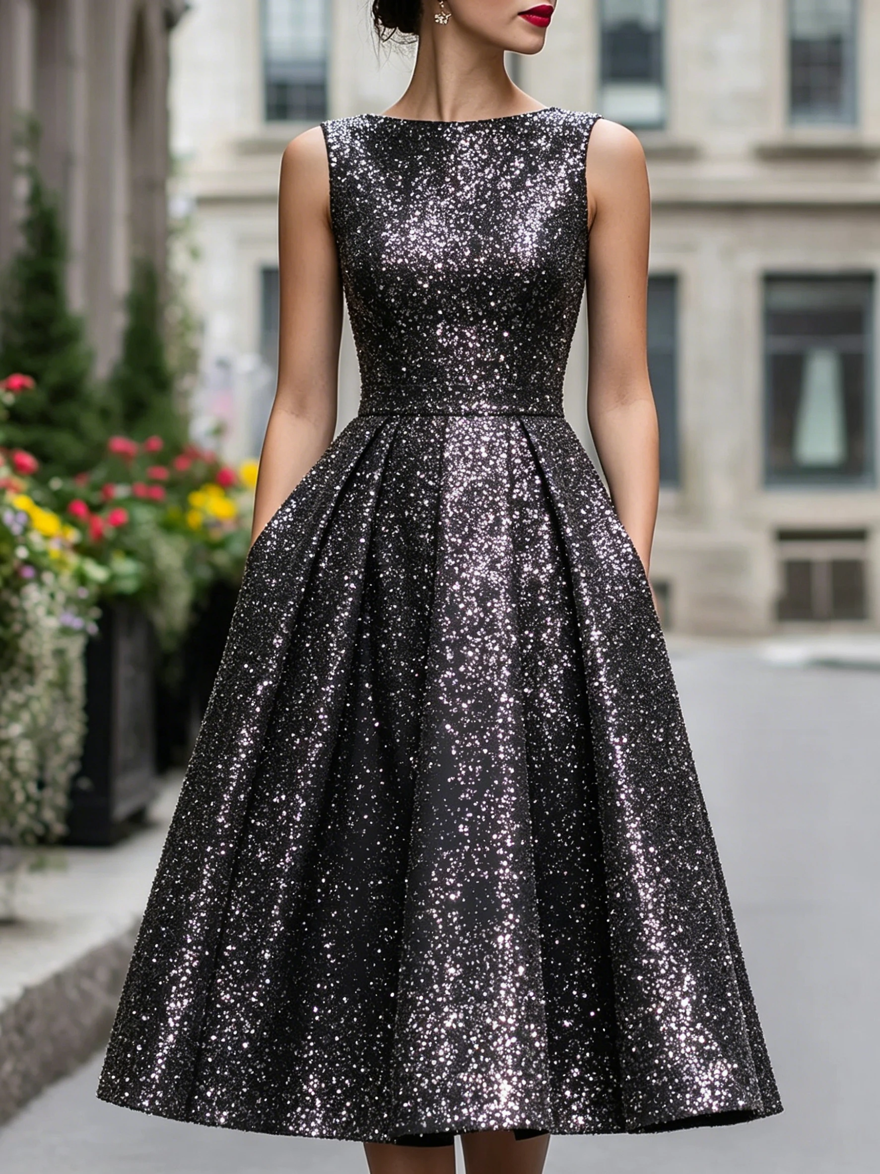 Elegant Luxury Faux Sequins Dress with Classic Fashion Vintage Sleeveless A-Line Midi Dress for Formal Casual Occasions Dresses
Elegant Luxury Faux Sequins Dress with Classic Fashion Vintage Sleeveless A-Line Midi Dress for Formal Casual Occasions Dresses