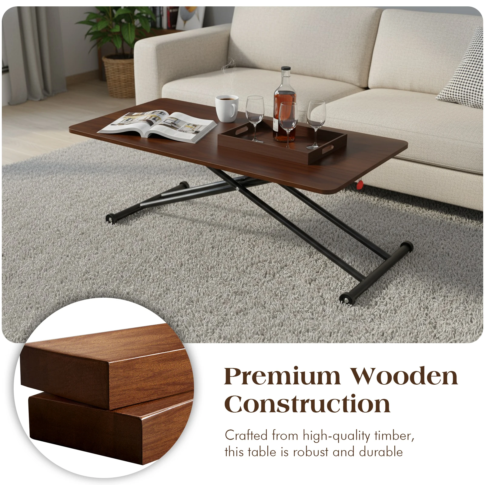 Folding Coffee Table with Rollers Low Coffee Table Portable Floor Table for Living Room Home
Folding Coffee Table with Rollers Low Coffee Table Portable Floor Table for Living Room Home
