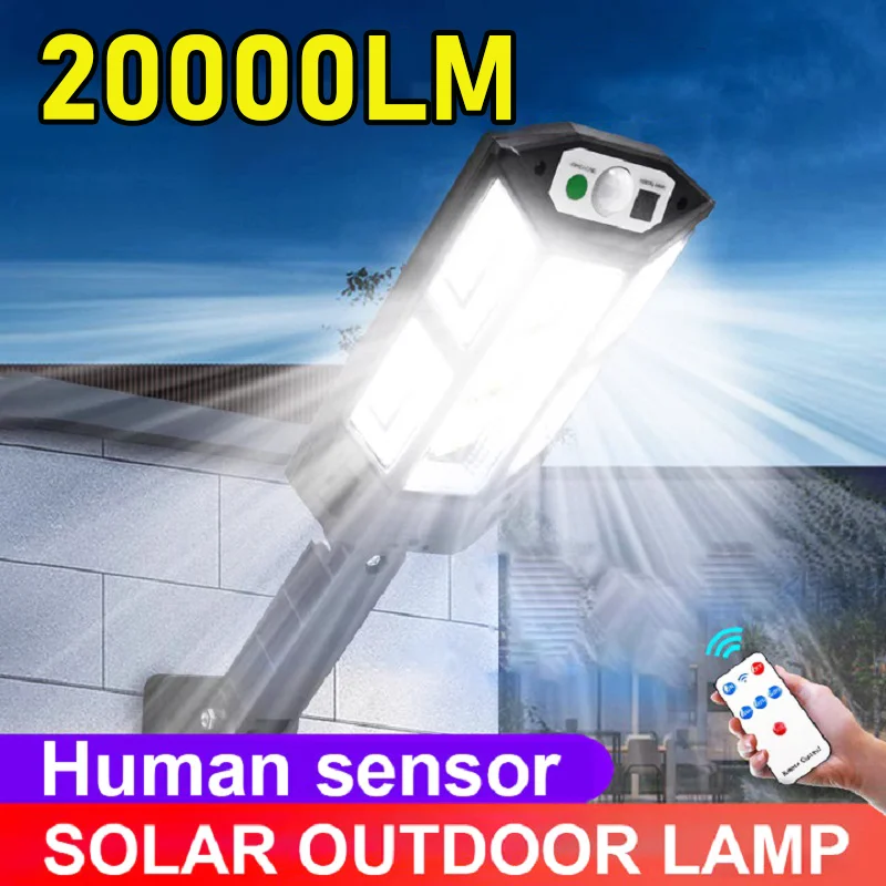 Новейший 20000LM уличный солнечный светодиодный светильник, супер яркий солнечный уличный фонарь с датчиком движения, дистанционное управление, садовые фонари, водонепроницаемые
Новейший 20000LM уличный солнечный светодиодный светильник, супер яркий солнечный уличный фонарь с датчиком движения, дистанционное управление, садовые фонари, водонепроницаемые