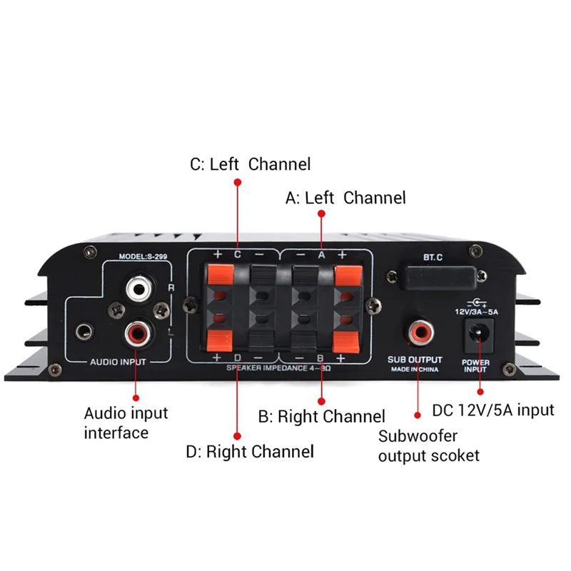 Promotion!S-299 Mini 4.1 Audio Stereo Power Amplifier BT Portable Car And Home Dual-Use 4X40W Remote Audio Amplifier EU Plug Dur
Promotion!S-299 Mini 4.1 Audio Stereo Power Amplifier BT Portable Car And Home Dual-Use 4X40W Remote Audio Amplifier EU Plug Dur